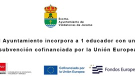 El Ayuntamiento incorpora a 1 educador con una subvención cofinanciada por la Unión Europea